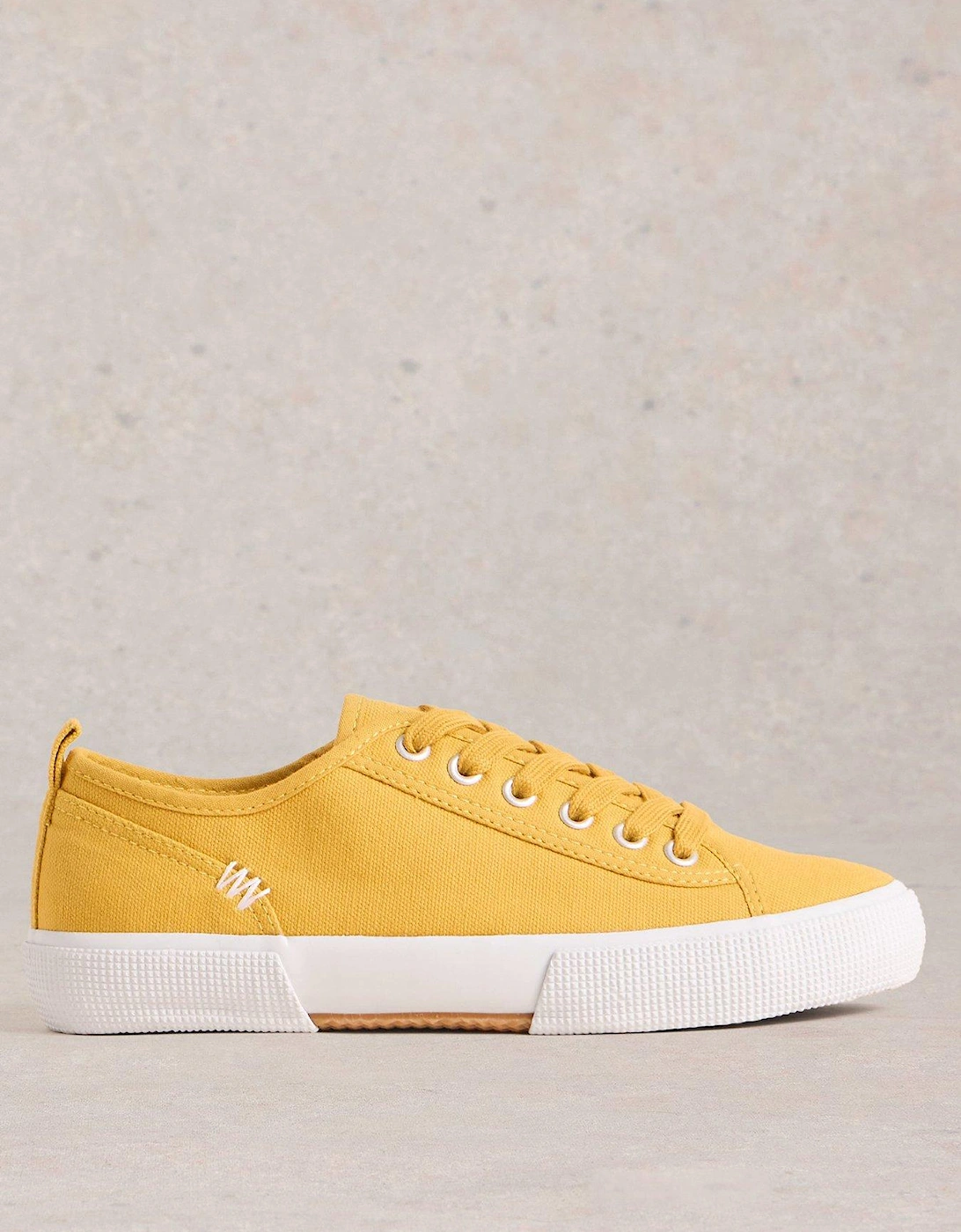 Pippa Canvas Lace Up Trainer - Yellow, 2 of 1