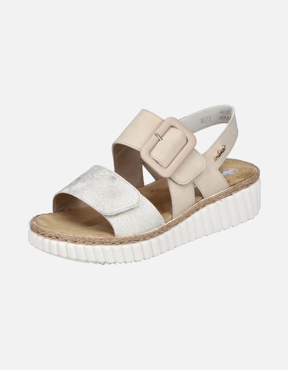 Rieker Women's Cream 69260-60 Sandal Beige - : 6 Eu Size 39