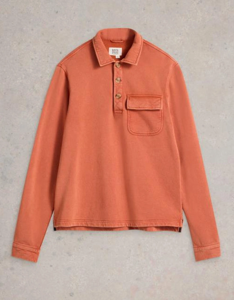 Men's Brampton Collared Sweat Dark Orange