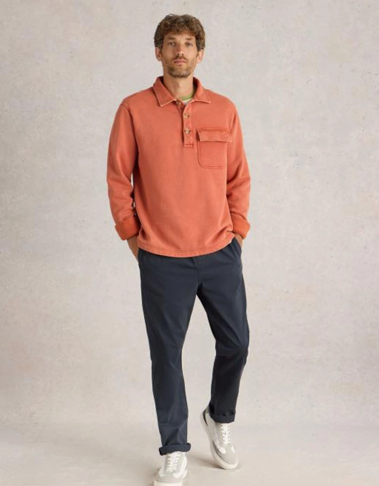 Men's Brampton Collared Sweat Dark Orange