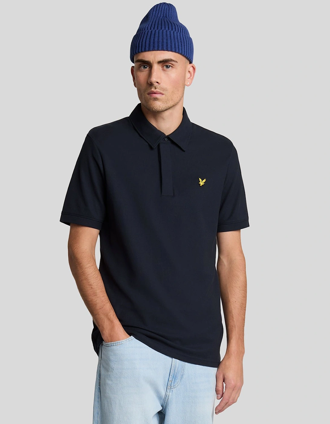 Lyle And Scott Men's Black Shirt Collar Pique Polo Shirt - : 42/Regular Xl
