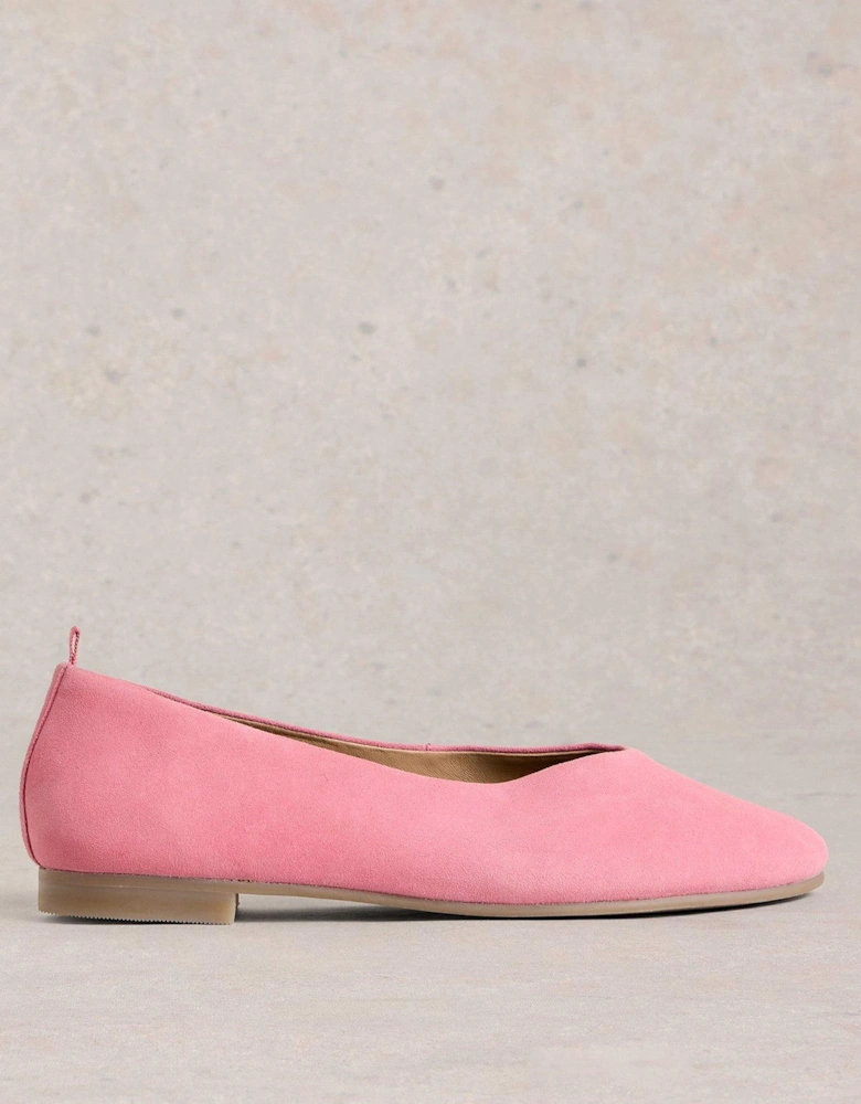 Cheri Leather Ballerina Pump - Pink