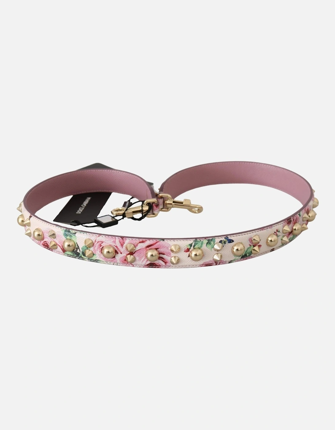 Floral Studded Bag Strap Rose Print Women - Pink Miscellaneous