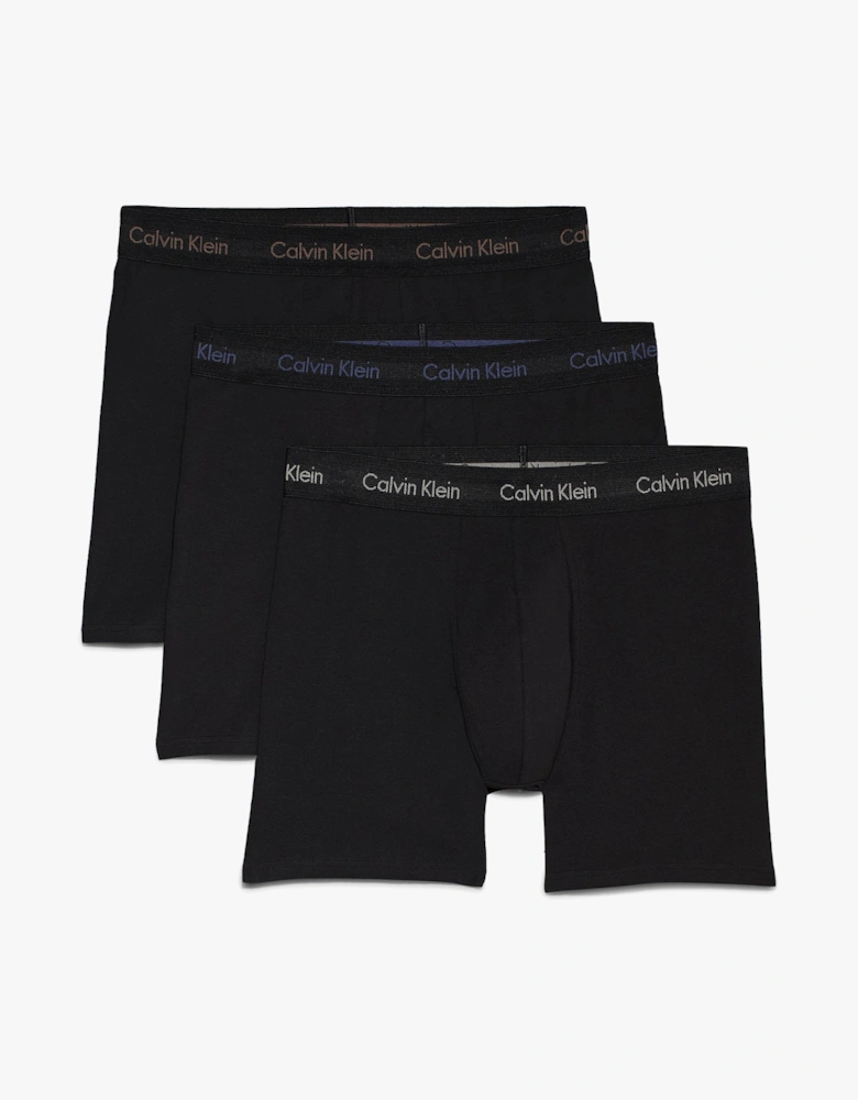 COTTON STRETCH Mens 3 Pack Boxer Briefs Multicoloured