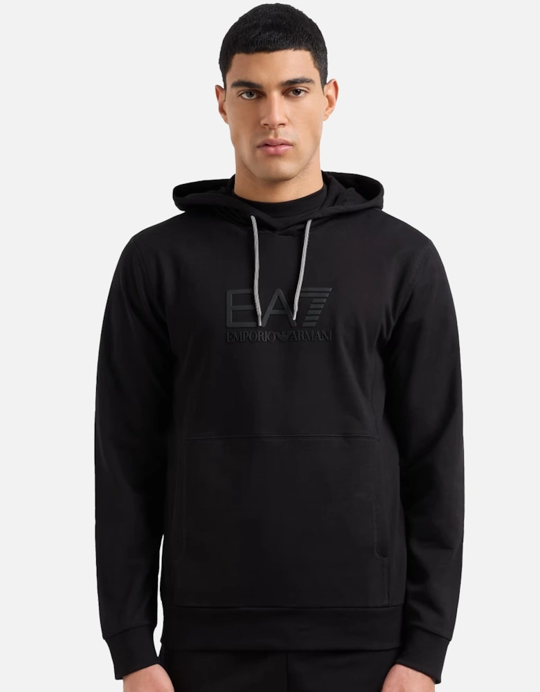 Emporio Armani Visibility Tonal Logo Hooded Sweatshirt Black