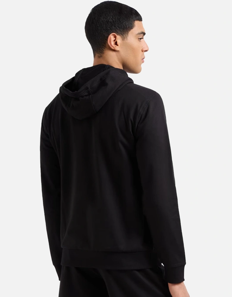 Emporio Armani Visibility Tonal Logo Hooded Sweatshirt Black