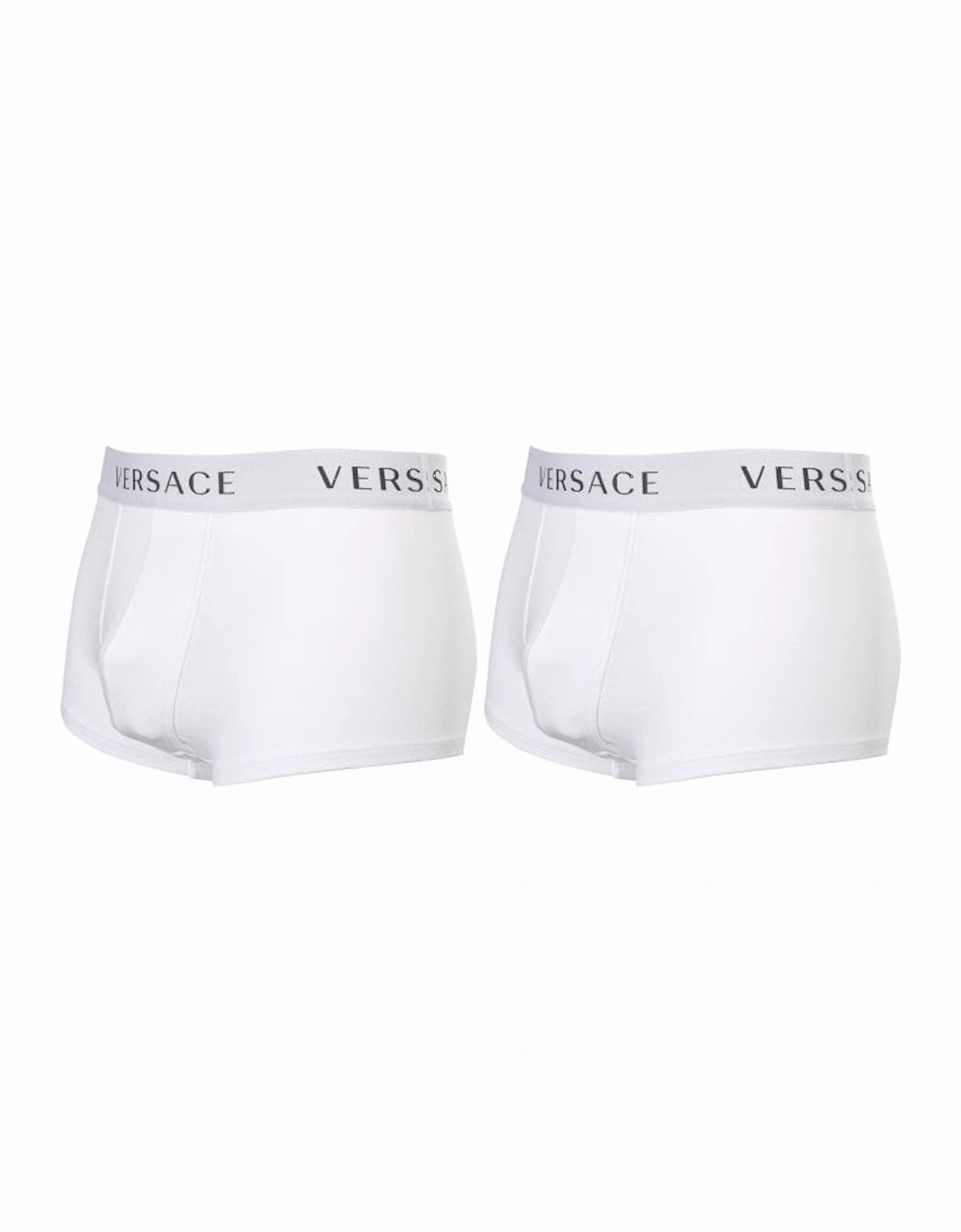 2-Pack Classic Logo Low-Rise Boxer Trunks, White