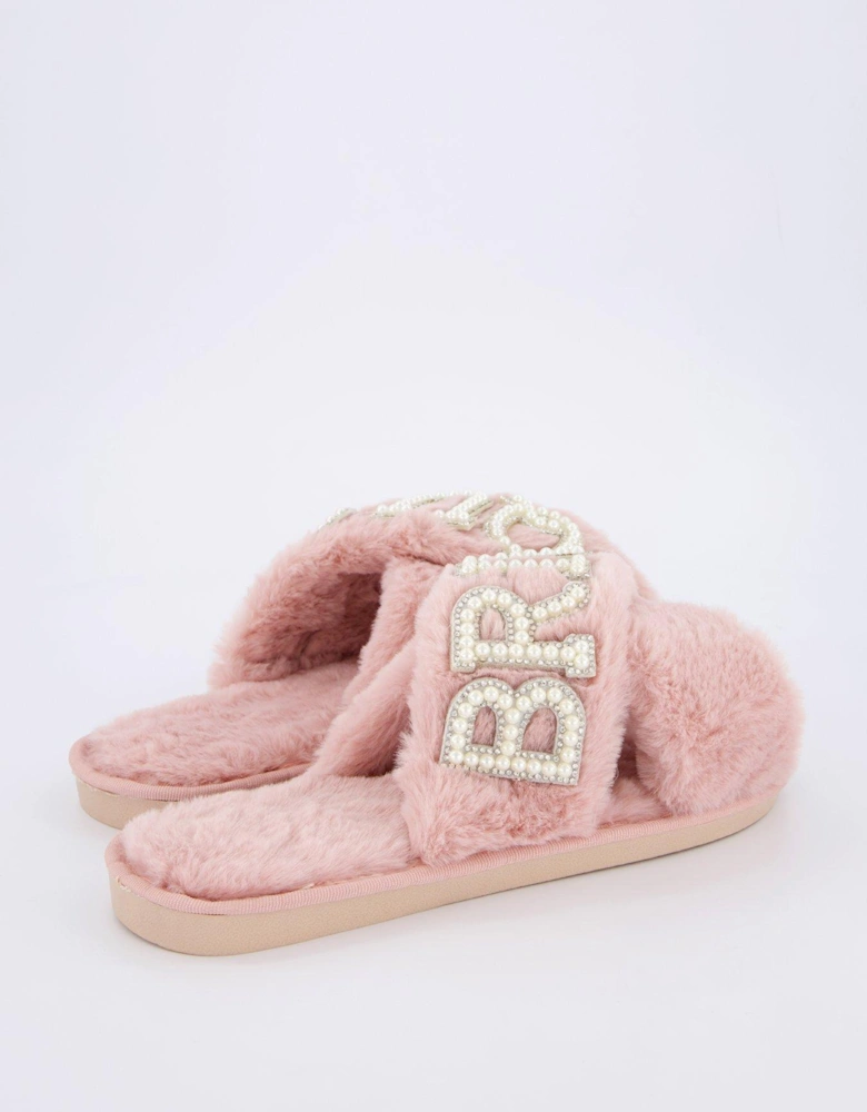 Sasha Be Mine Bridesquad Slippers - Light Pink