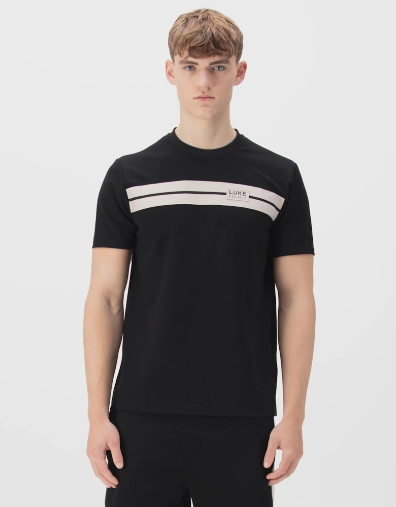 Hopkins Chest Tape T-Shirt - Black/Stone