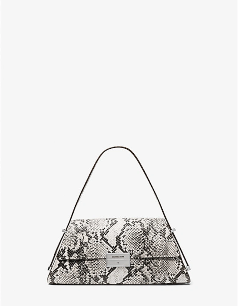 Ludlow Medium Snake Embossed Leather Shoulder Bag