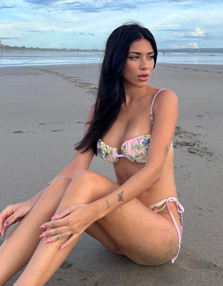 Cynthia Cupped Textured Glitter Bikini Top