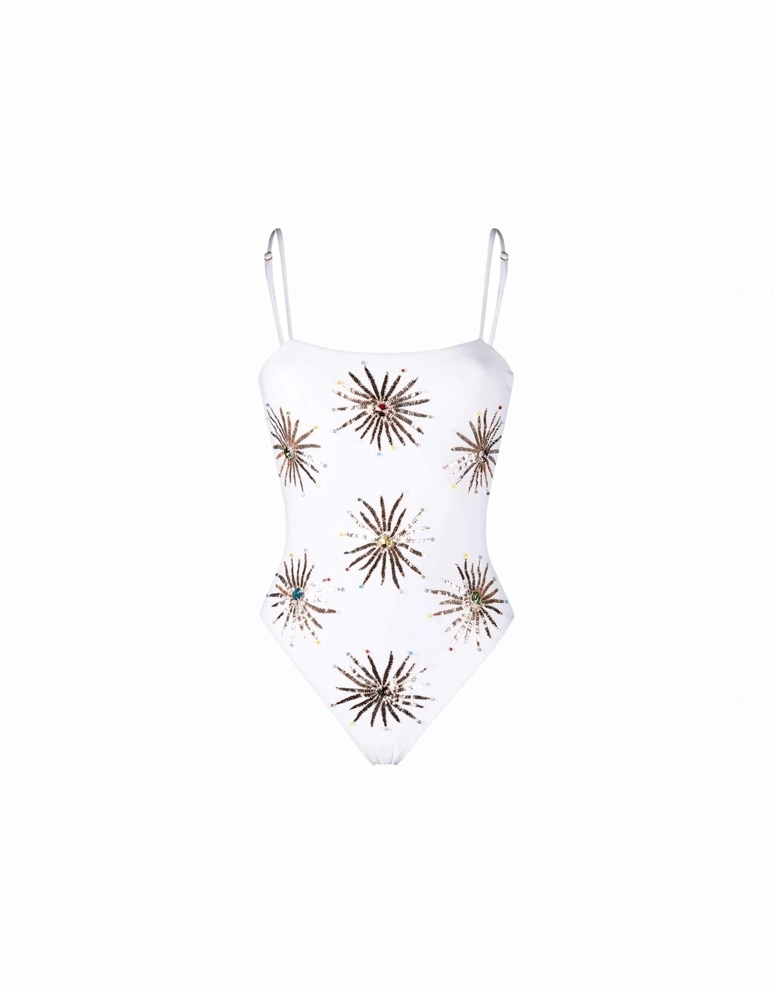 Dolly Two Strap Retro Swimsuit White