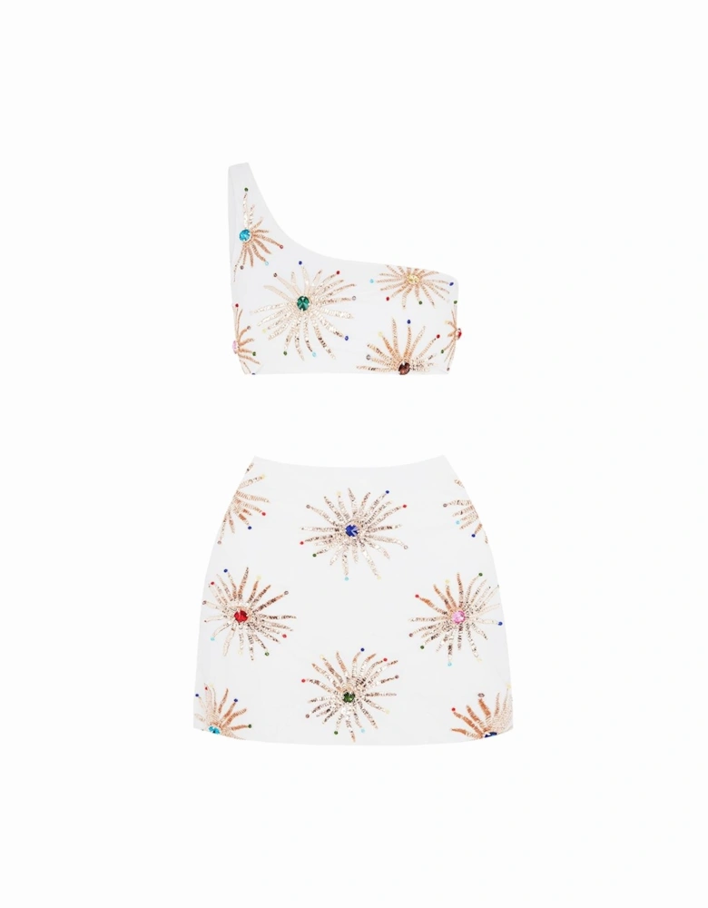 Callie Co-ord Top White
