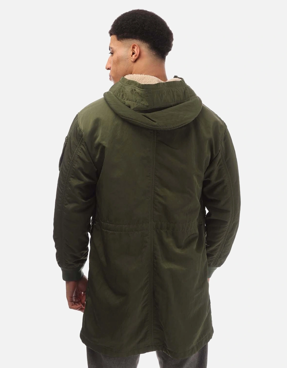 Nylon B Lined Hooded Parka Jacket