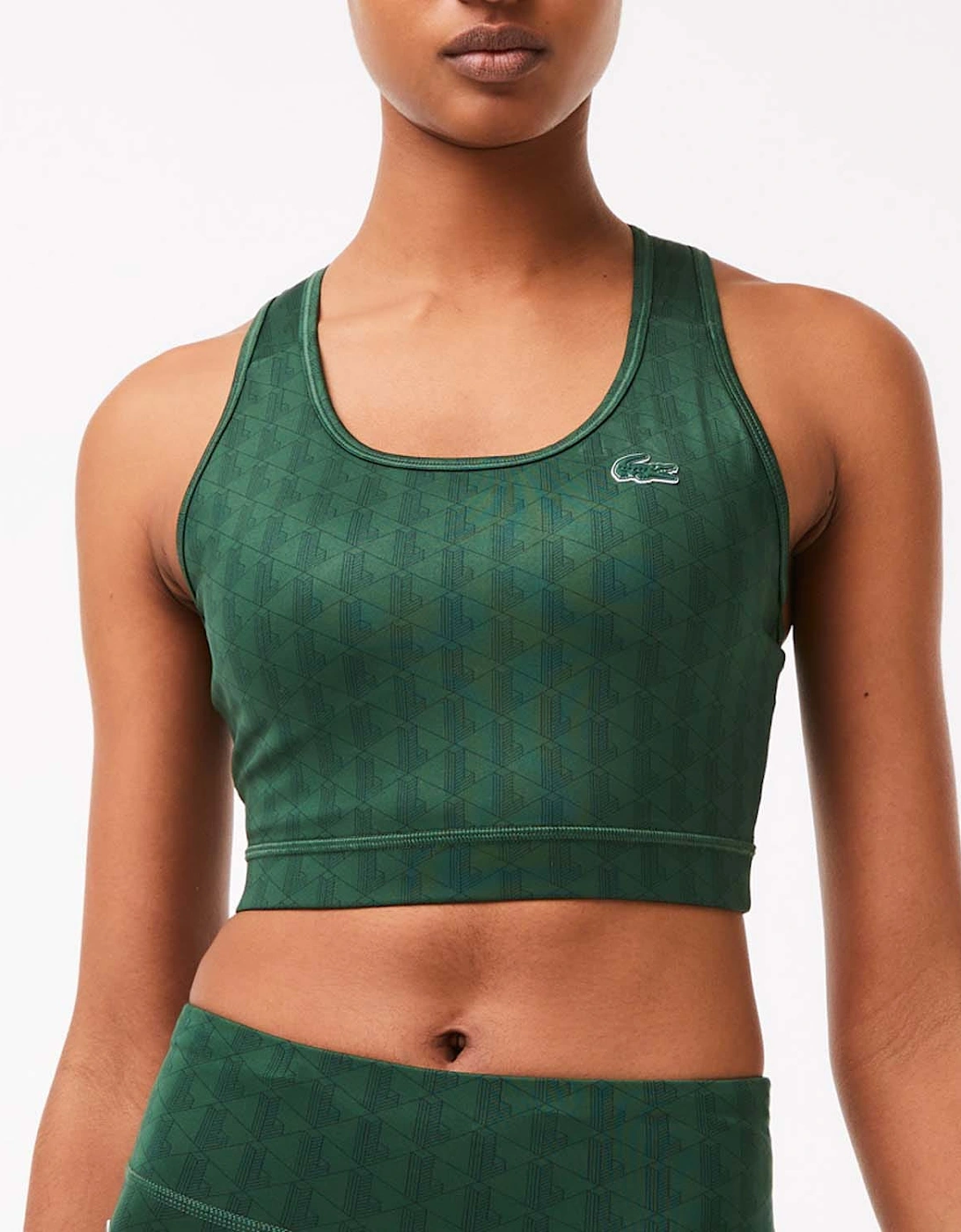 Lacoste Women's Printed Sport Bra - Green - Size: 10