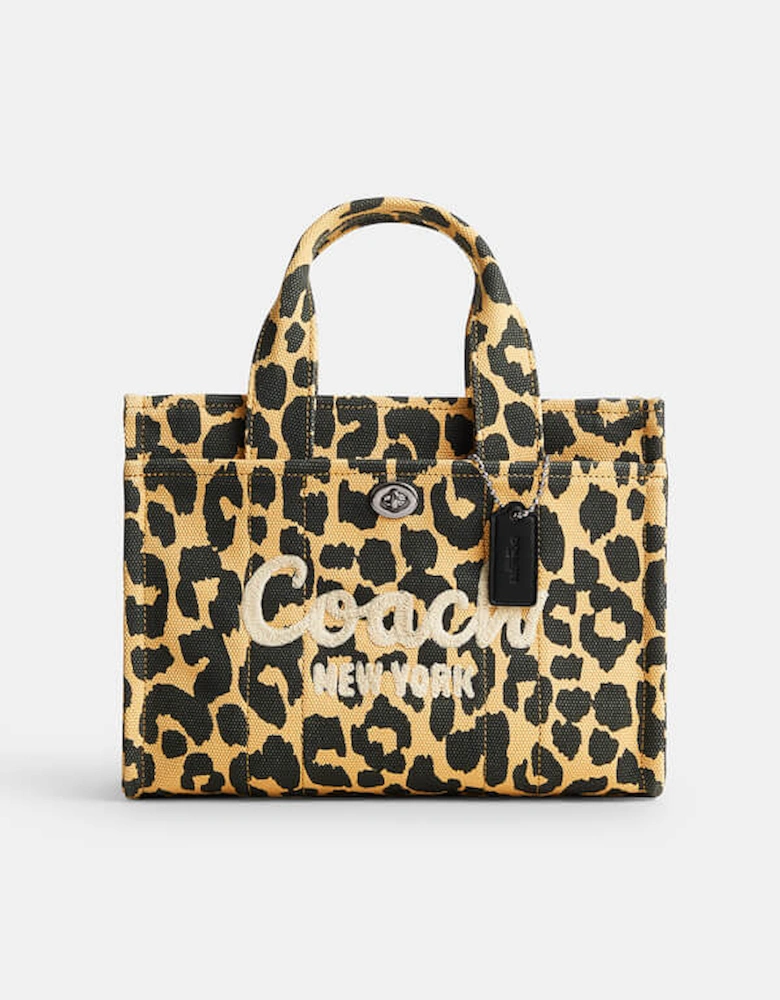 Cargo Tote 26 Leopard Print Cotton Canvas Bag