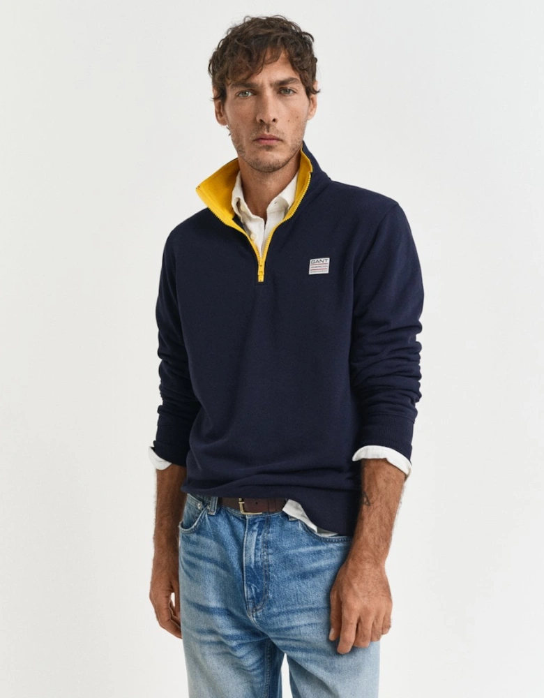 Mens Contrast Half Zip Sweatshirt