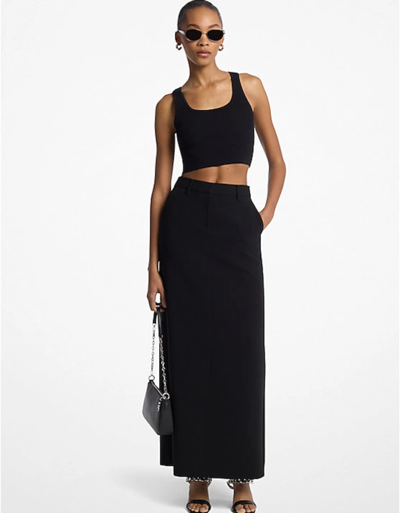 Textured Crepe Trouser Maxi Skirt