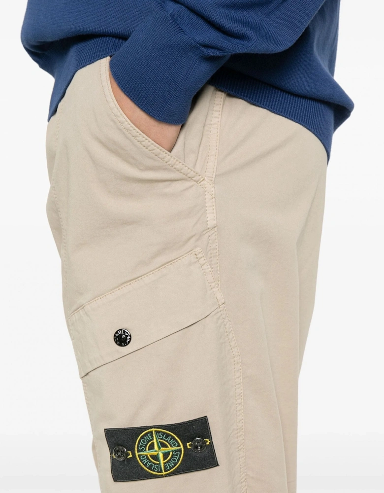 Cuffed Combat Pants Beige