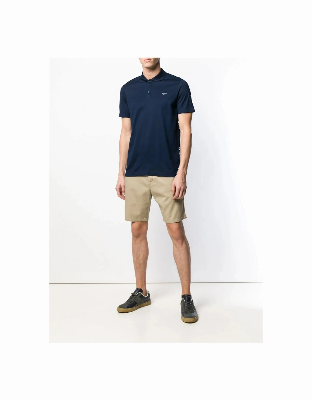 Shark Badge Pique Polo Navy