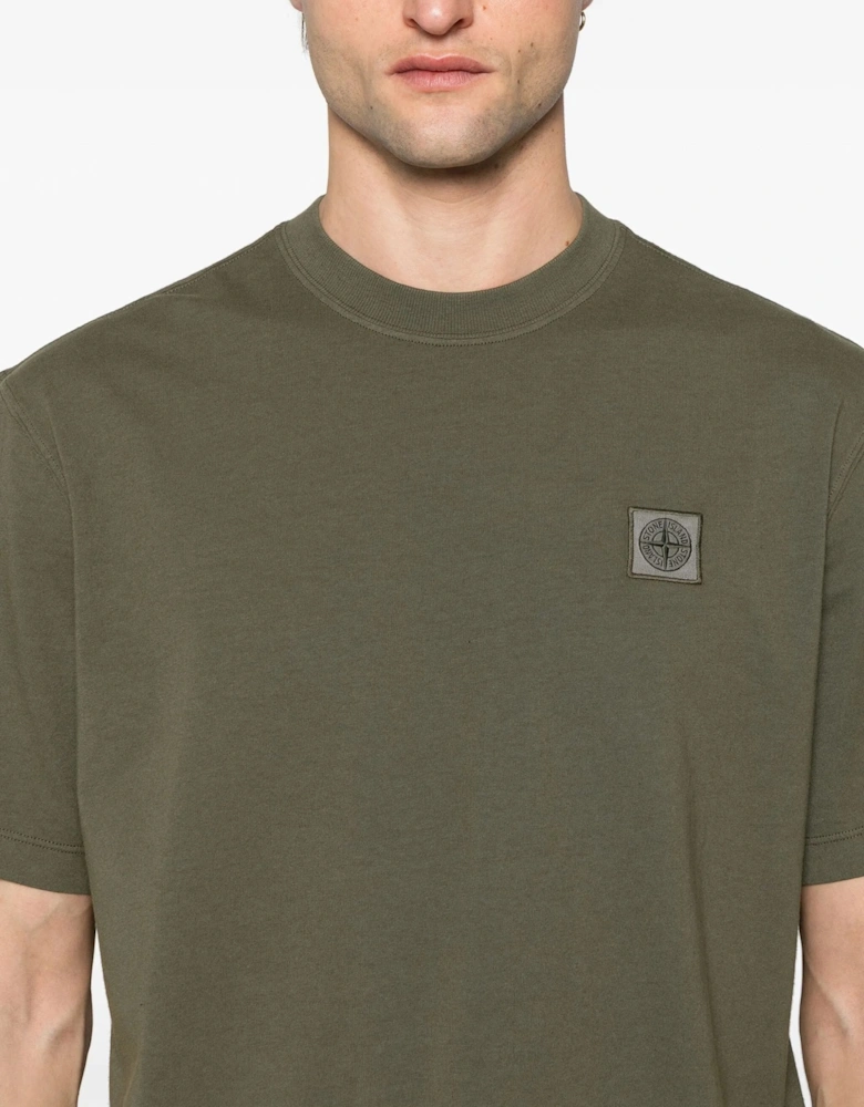 210034 Compass Patch Cotton T-shirt Khaki