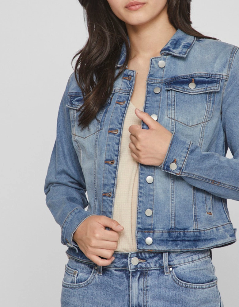 Show New Long Sleeve Denim Jacket Light Blue Denim