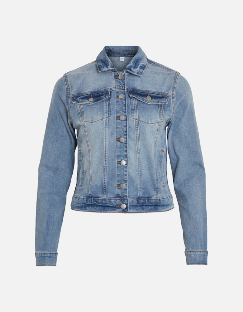 Show New Long Sleeve Denim Jacket Light Blue Denim