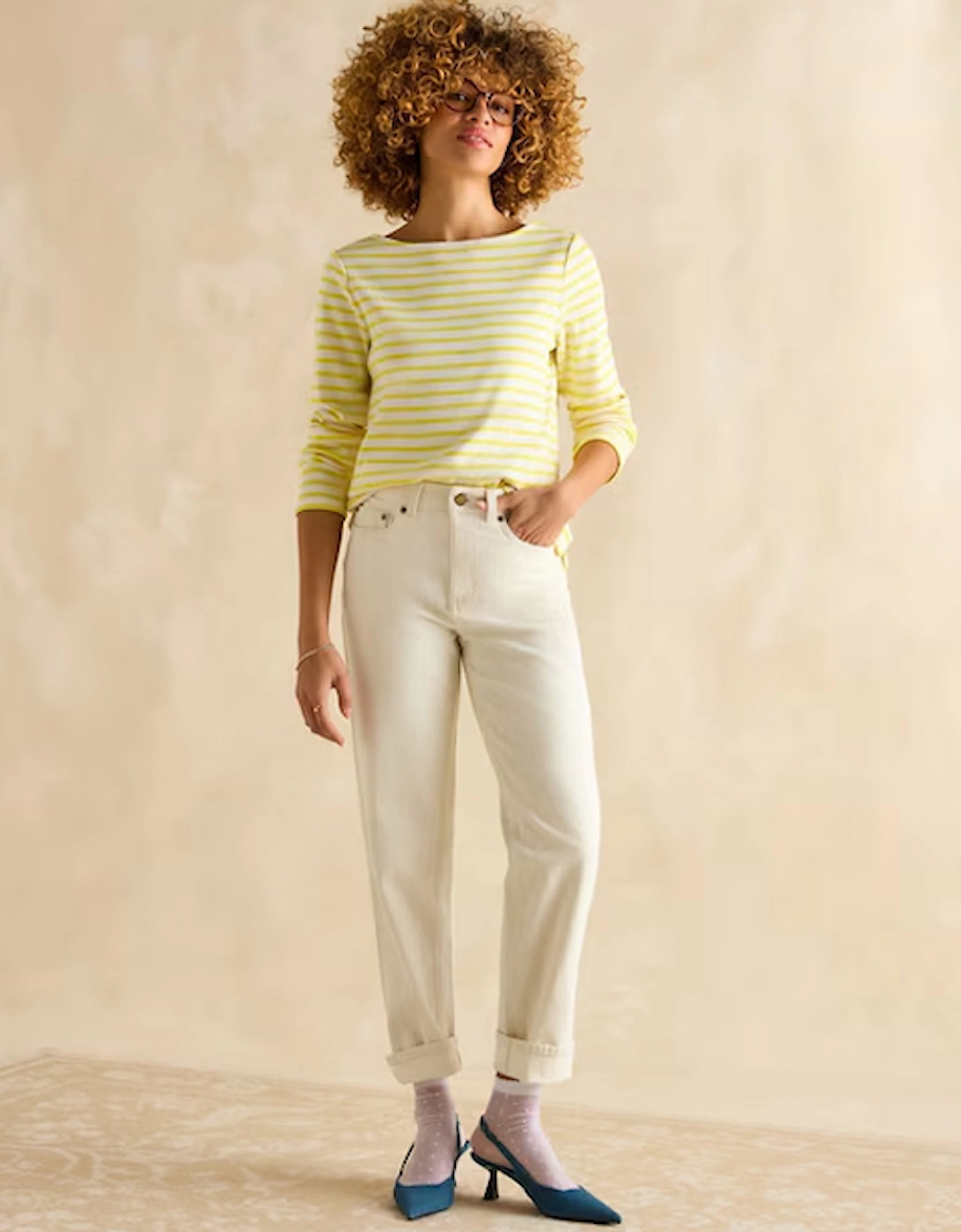 Women's Harbour Top Yellow Stripe