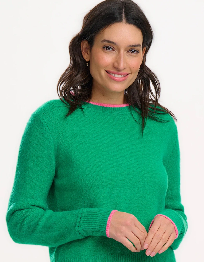 Helena Jumper Green Contrast