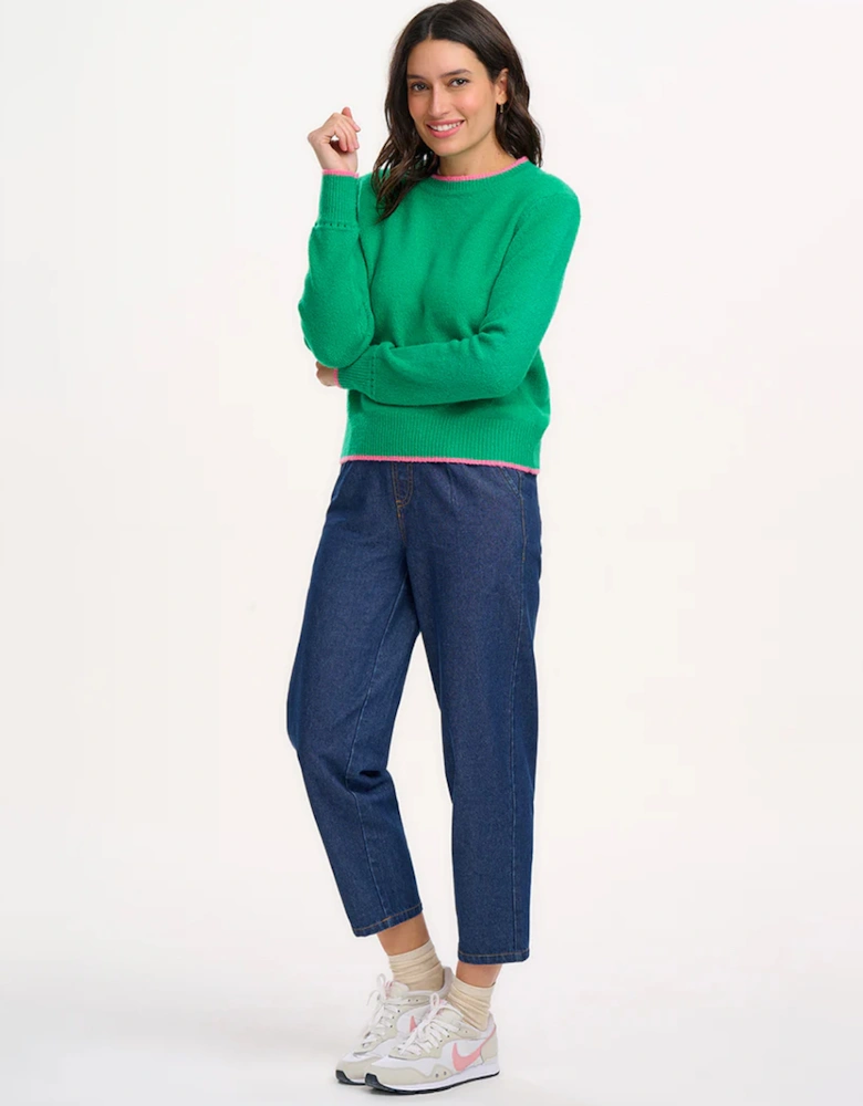 Helena Jumper Green Contrast