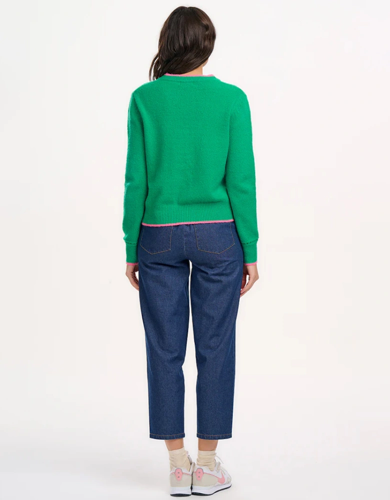 Helena Jumper Green Contrast