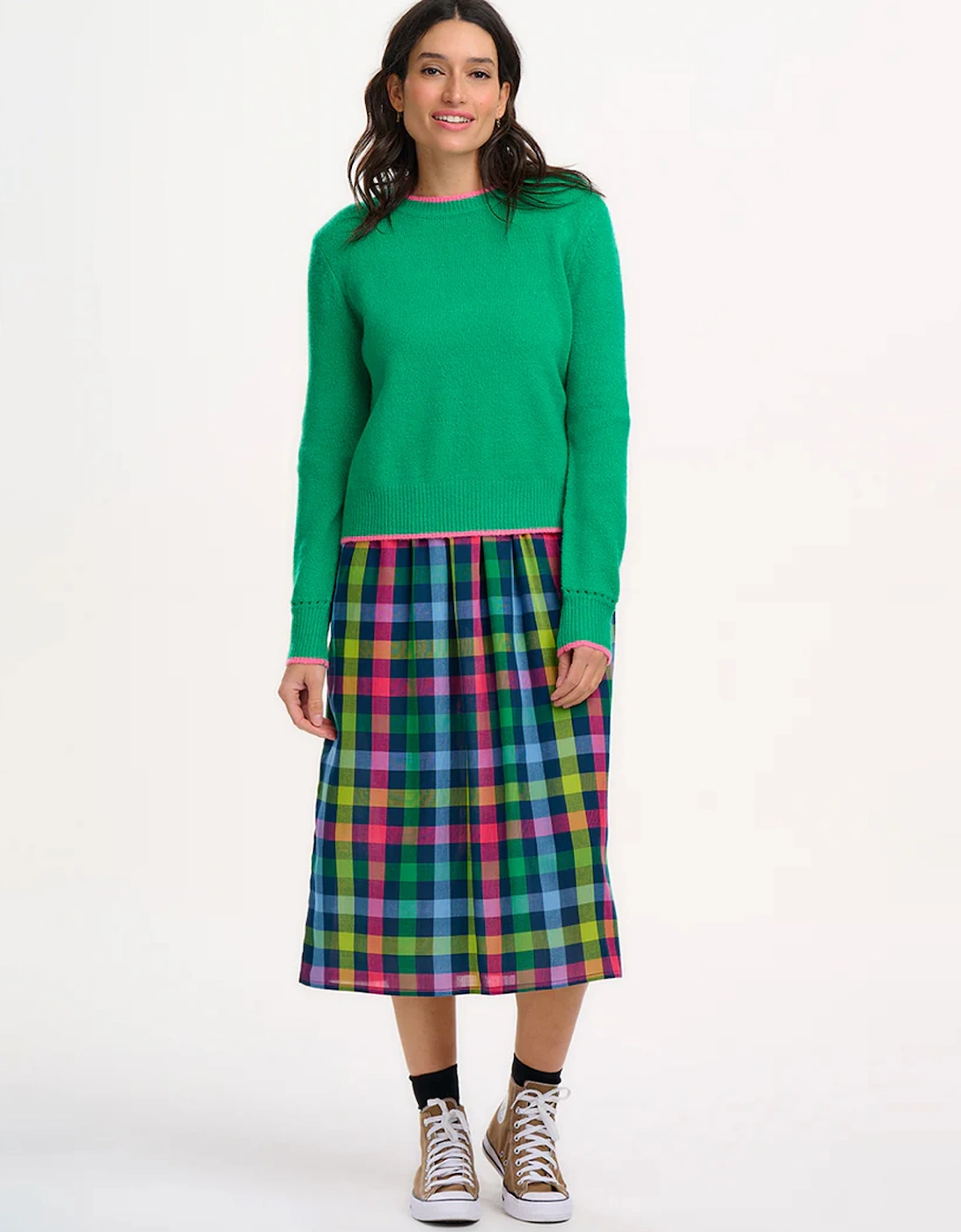 Helena Jumper Green Contrast