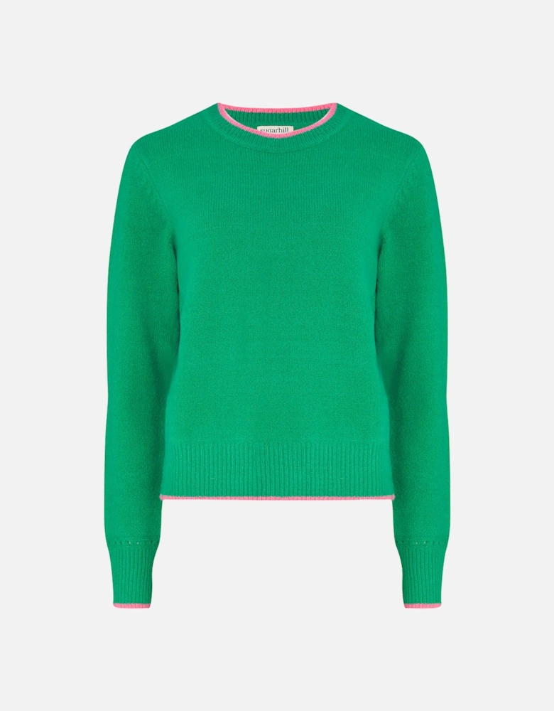 Helena Jumper Green Contrast