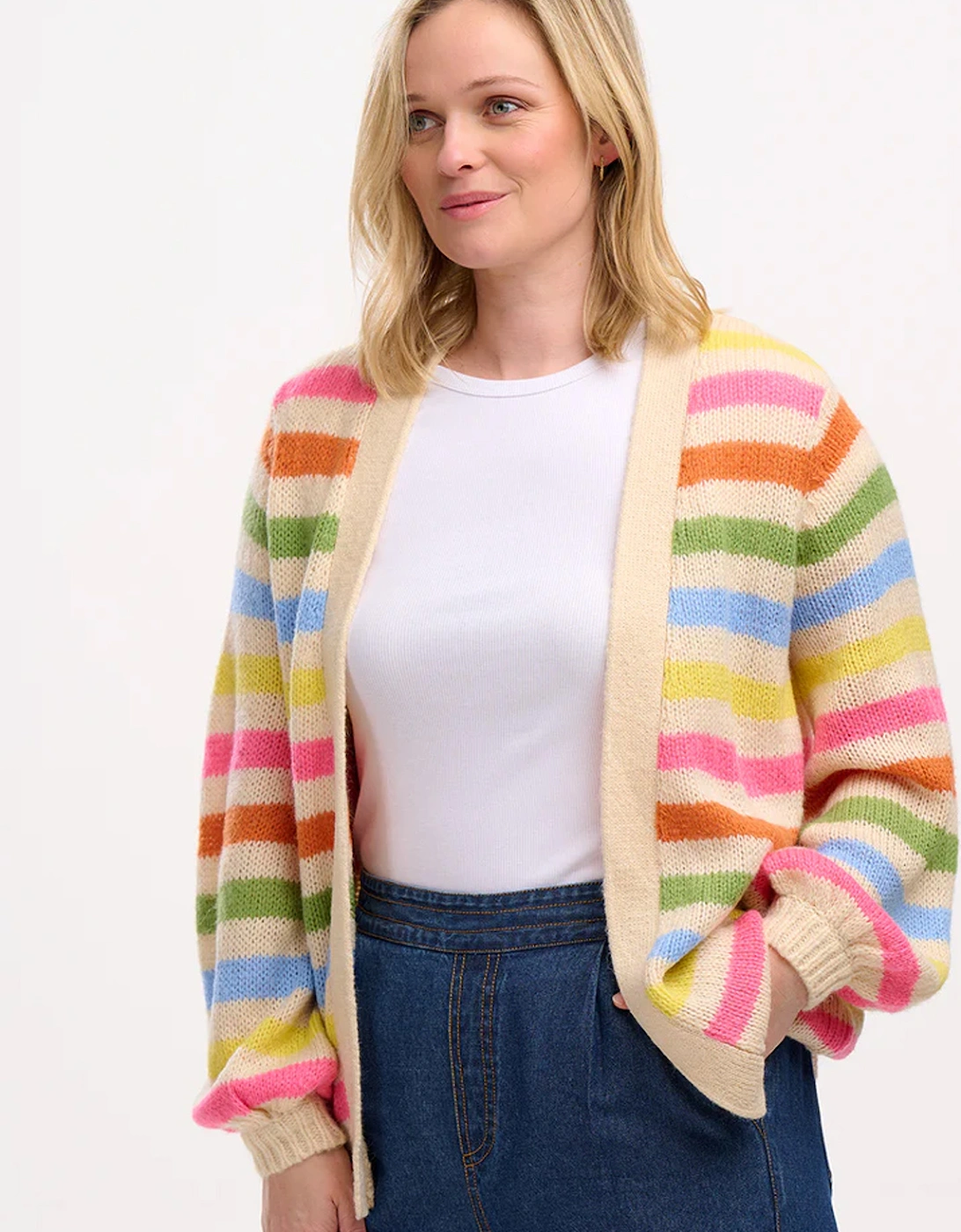 Yvette Cardigan Cream/Soft Rainbow, 9 of 8