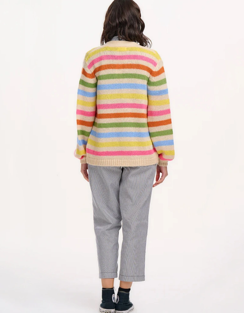 Yvette Cardigan Cream/Soft Rainbow