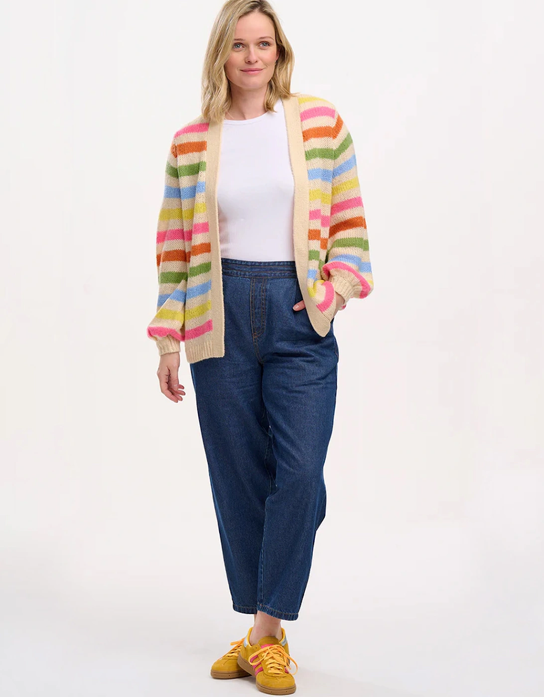 Yvette Cardigan Cream/Soft Rainbow