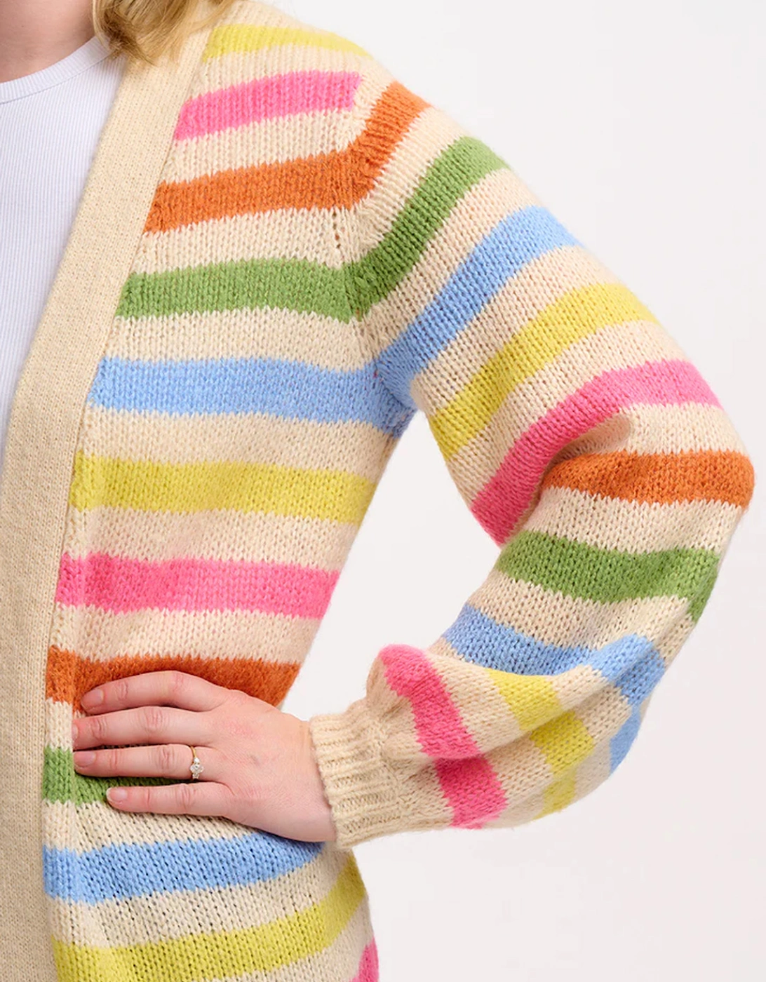 Yvette Cardigan Cream/Soft Rainbow