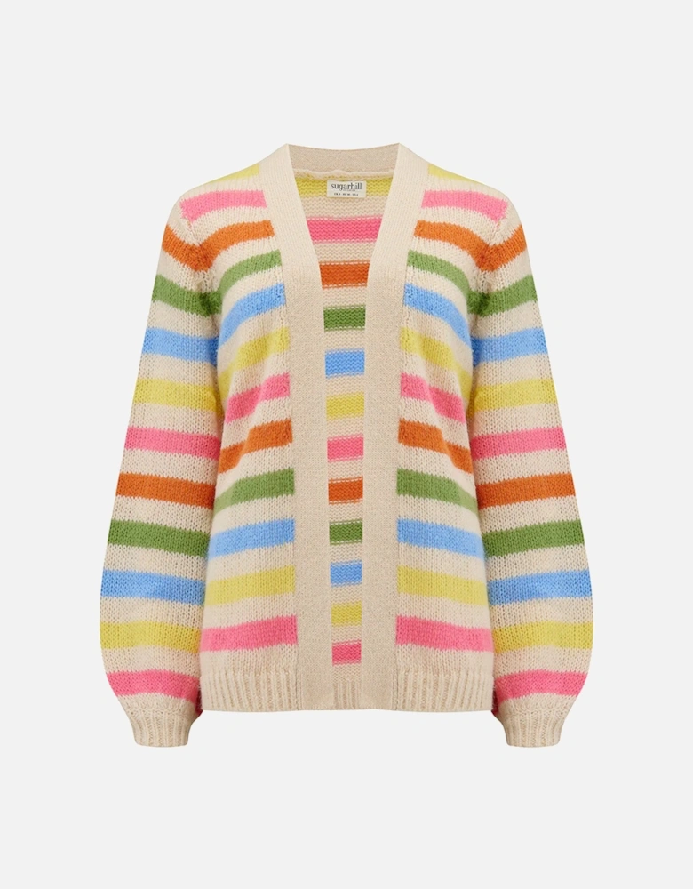 Yvette Cardigan Cream/Soft Rainbow