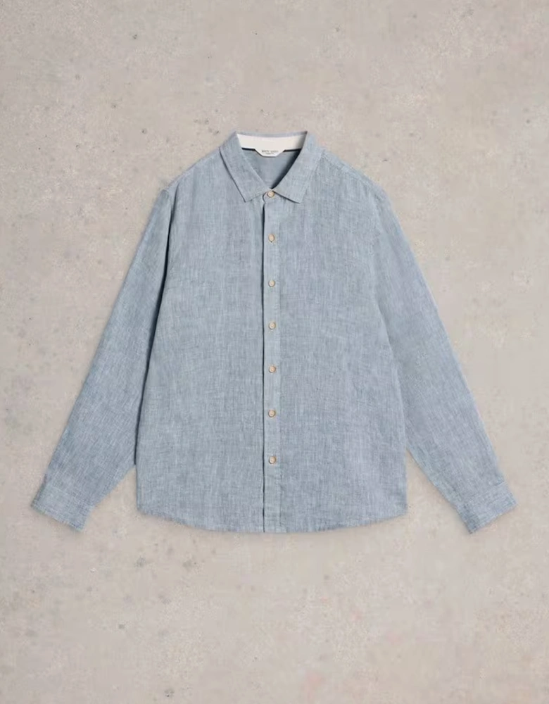 Men's Keswick Long Sleeve Linen Shirt Chambray Blue