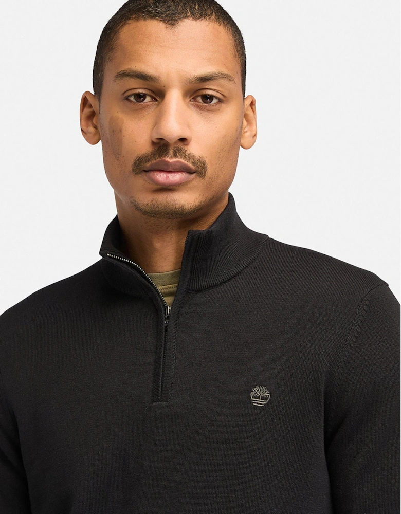 Williams River Knitted Jumper 1/4 Zip - Navy