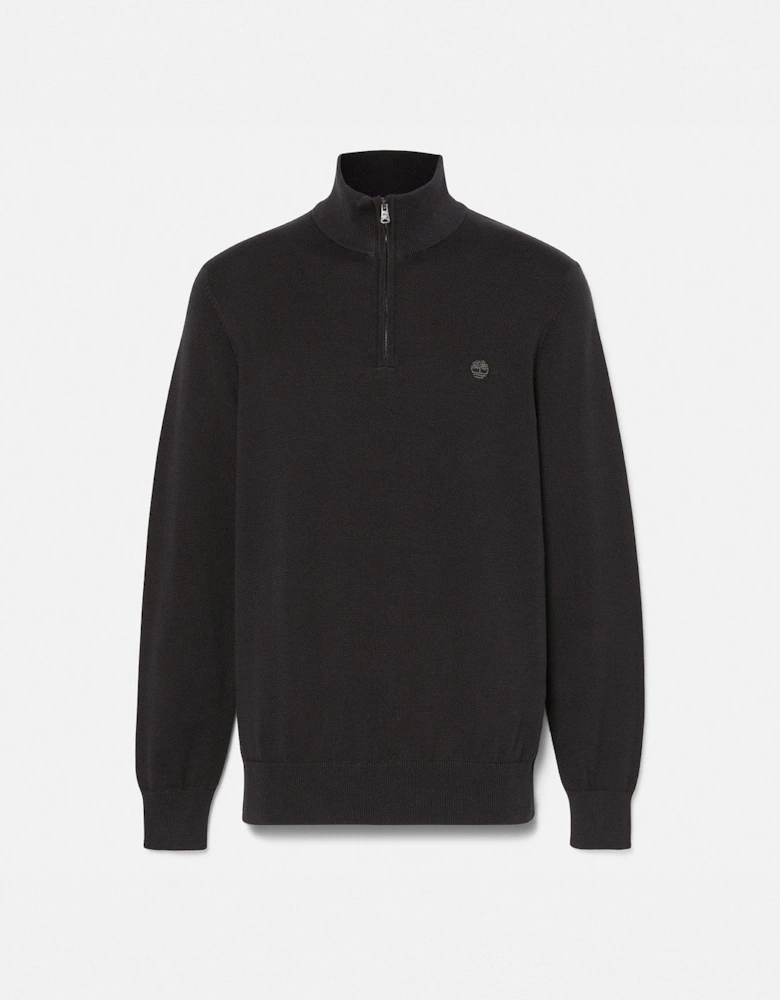 Williams River Knitted Jumper 1/4 Zip - Navy