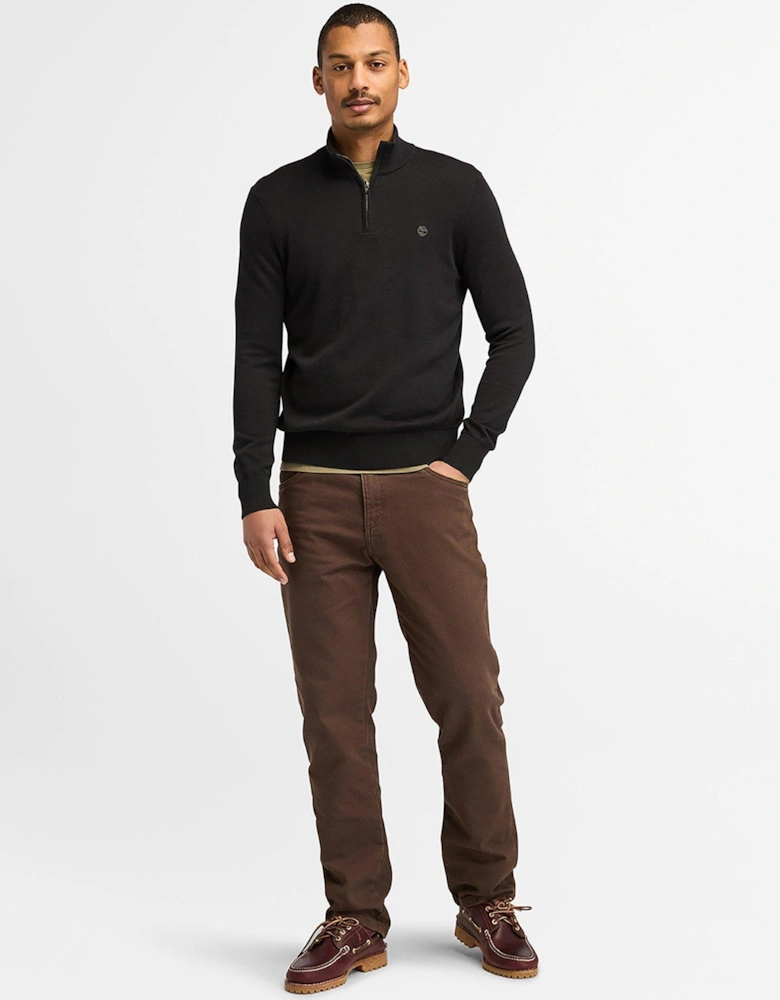 Williams River Knitted Jumper 1/4 Zip - Navy