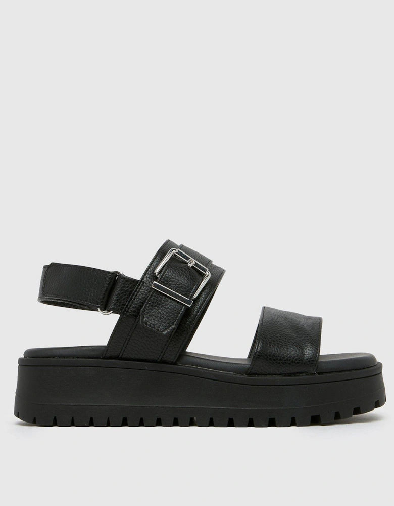 Wide Fit Tiana Chunky Buckle Sandals - Black