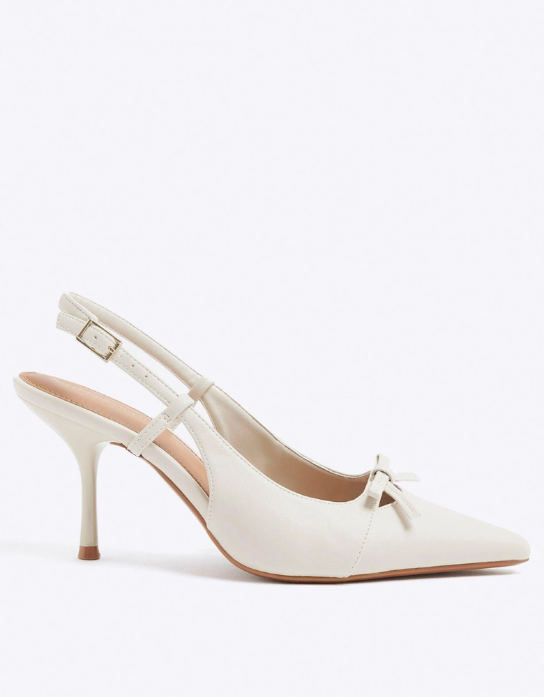 Sling Back Court Shoe - Cream