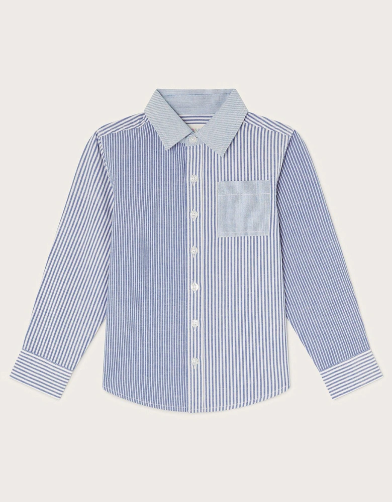 Boys Stripe Hotch Potch Shirt - Blue