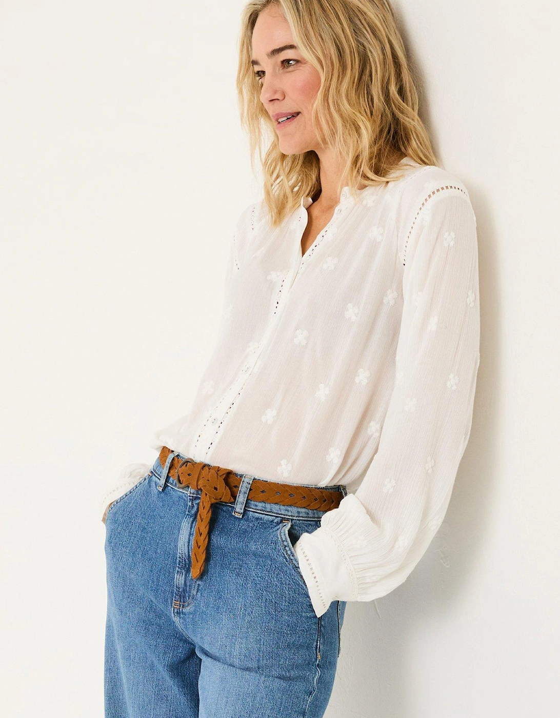 Orla Embroidered Blouse - White, 2 of 1