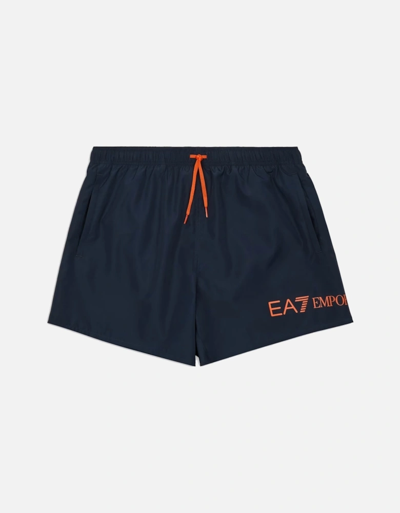 Emporio Armani Logo Swim Shorts Armani Blue/Tanger