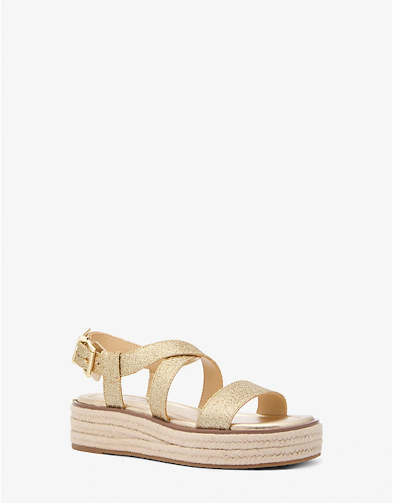 Lynn Metallic Leather Platform Espadrille Sandal