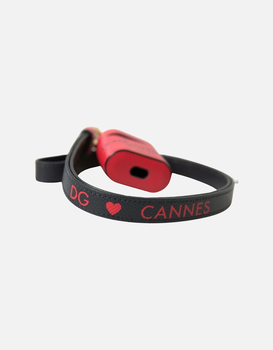 Leather AirPods Case with Strap - Red/Black Women - Black And Red