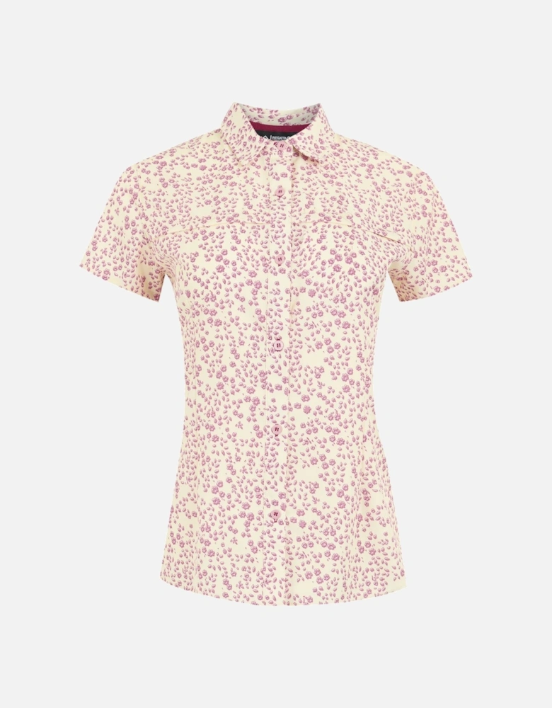 Womens/Ladies Floral Packaway Short-Sleeved Travel Shirt